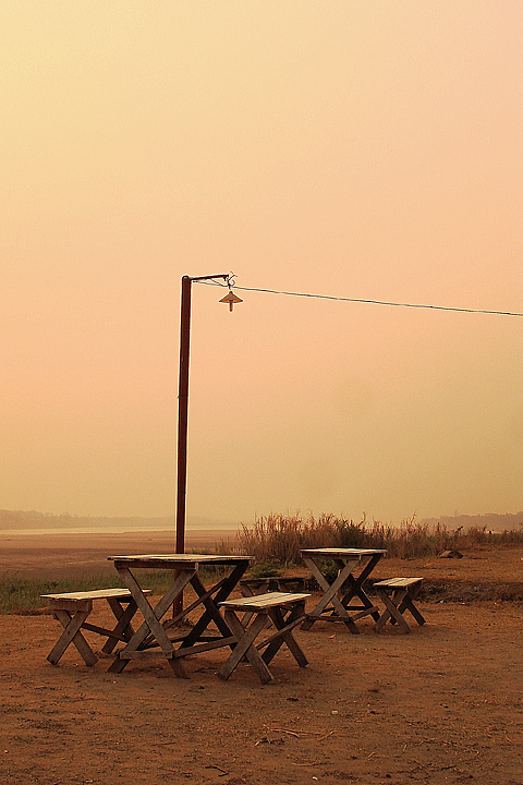 banks of the mekong river, vientiane, laos
