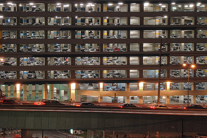 car park at lad prao mrt station, bangkok